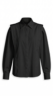 Cotton Button-Up Shirt Women Oversized Collared Long Sleeve