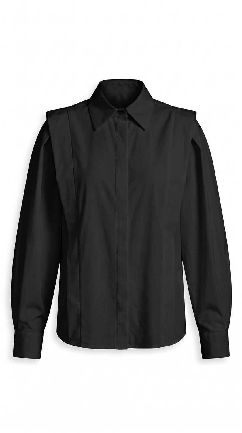 Cotton Button-Up Shirt Women Oversized Collared Long Sleeve