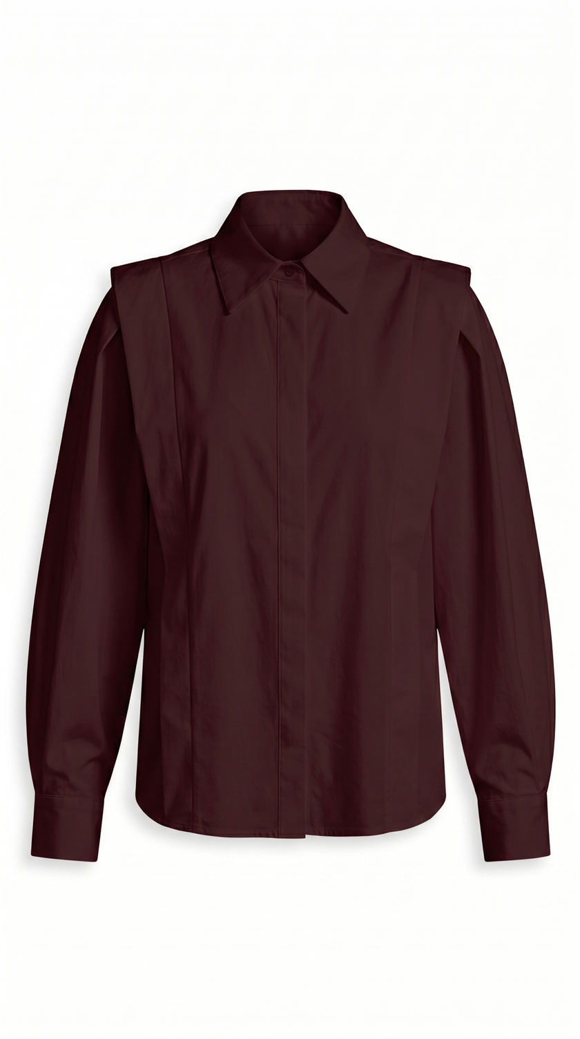 Cotton Button-Up Shirt Women Oversized Collared Long Sleeve