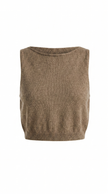 Knit Tank Top Women Crew Neck Cropped Regular Fit