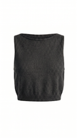 Knit Tank Top Women Crew Neck Cropped Regular Fit
