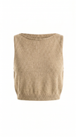 Knit Tank Top Women Crew Neck Cropped Regular Fit