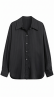Button-Up Shirt Women Oversized Long Sleeve Collared