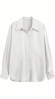 Button-Up Shirt Women Oversized Long Sleeve Collared
