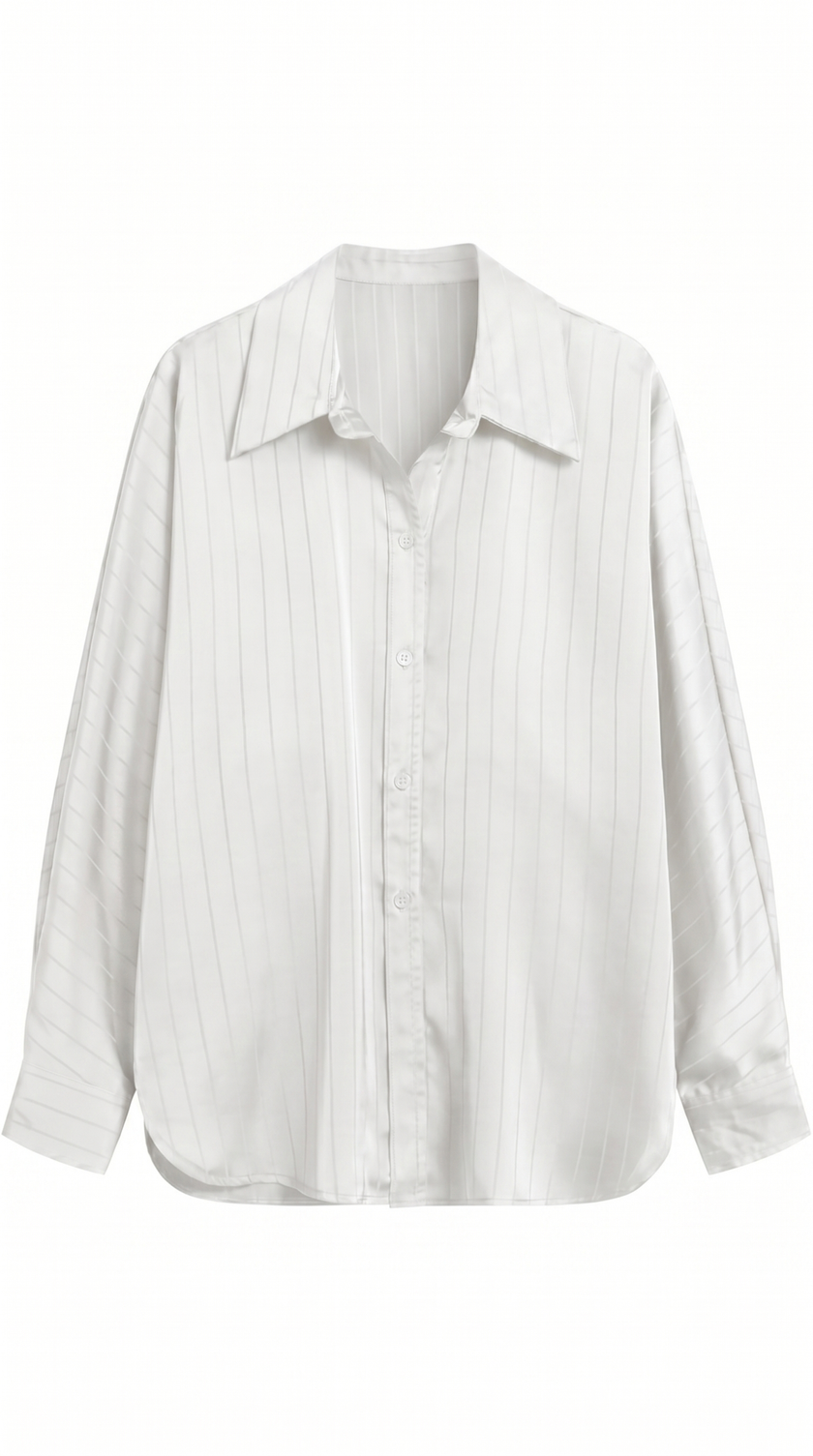 Button-Up Shirt Women Oversized Long Sleeve Collared