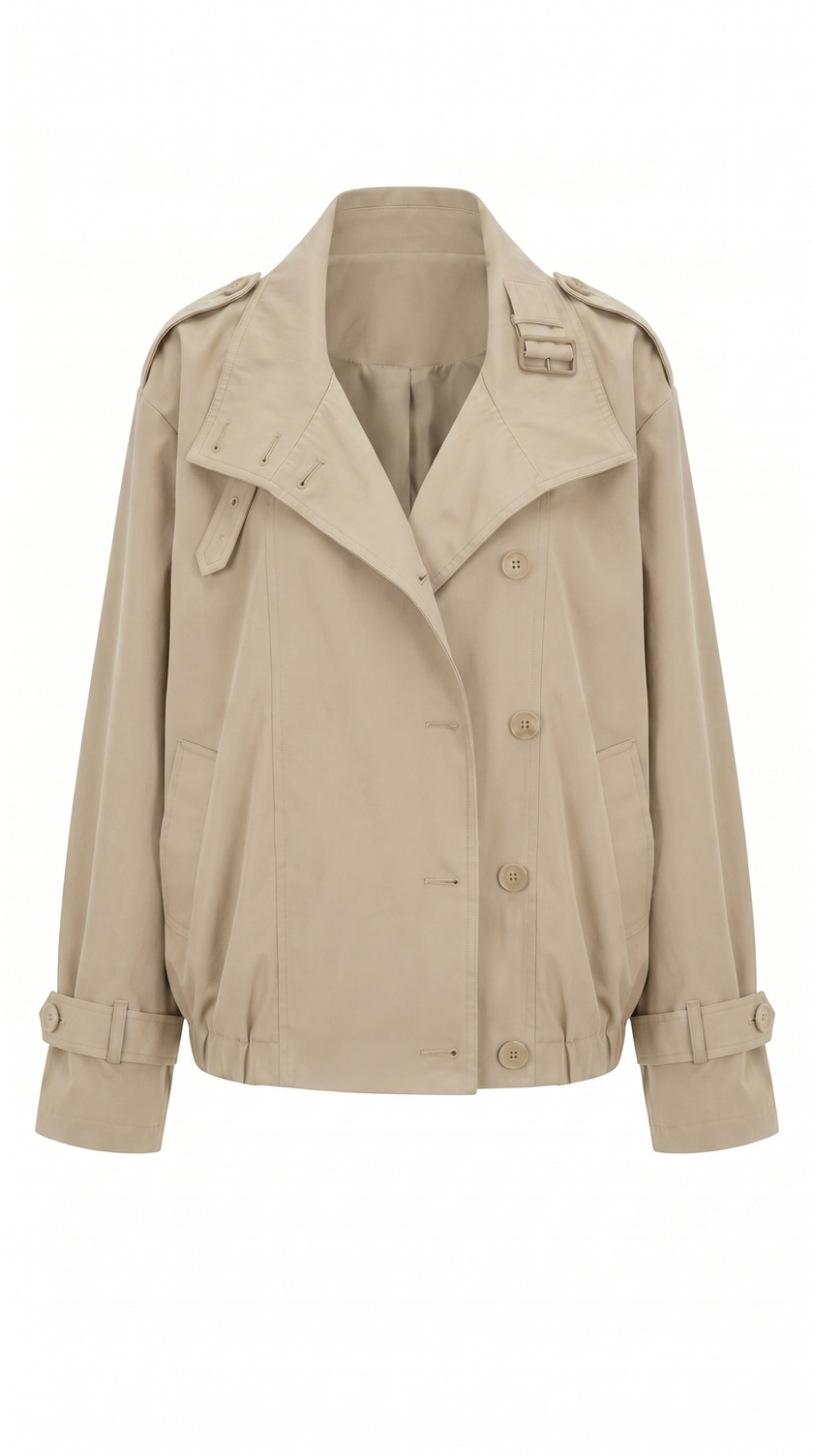 Trench Coat Women Vintage Loose Fit Long Sleeve