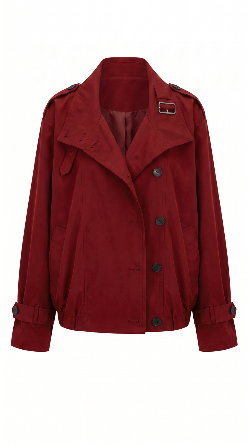 Trench Coat Women Vintage Loose Fit Long Sleeve