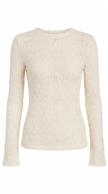 Open Knit Sweater Women Floral Crew Neck Long Sleeve