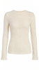 Open Knit Sweater Women Floral Crew Neck Long Sleeve