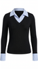Ribbed Polo Top Women Long Sleeve Layered Knit