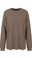 Cotton Button-Up Shirt Women Striped Long Sleeve