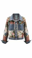 Denim Jacket Women Button Front Collared Long Sleeve