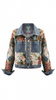 Denim Jacket Women Button Front Collared Long Sleeve