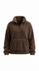 Plush Sweater Women Half Zip High Collar Relaxed Fit