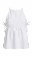 Cotton Blend Tank Top Women Bow Strap Sleeveless