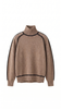 Turtleneck Sweater Women Contrast Seam Relaxed Fit