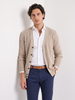 Wool Cardigan Men V-Neck Button Front Long Sleeve