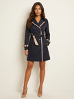 Trench Coat Women Double Breasted Belted Mid Length