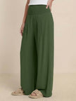 FJØRNA linen summer trousers for women, high-waist wide-leg palazzo pants in lightweight cotton-linen fabric.