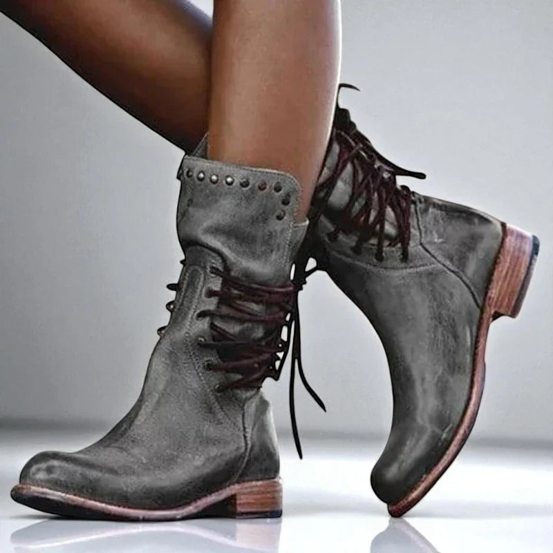 Hiking | Women's Lace Up Studded Ankle with Comfortable Casual Everyday Walking