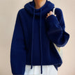 Sasha | Women's Oversized Ribbed Knit Cowl-Neck Hooded Sweater Pullover with Cozy