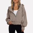 Lieke | Women's Cropped Hooded Sweater Pullover with Knit Cozy Soft Long-Sleeve