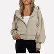 Lieke | Women's Cropped Hooded Sweater Pullover with Knit Cozy Soft Long-Sleeve