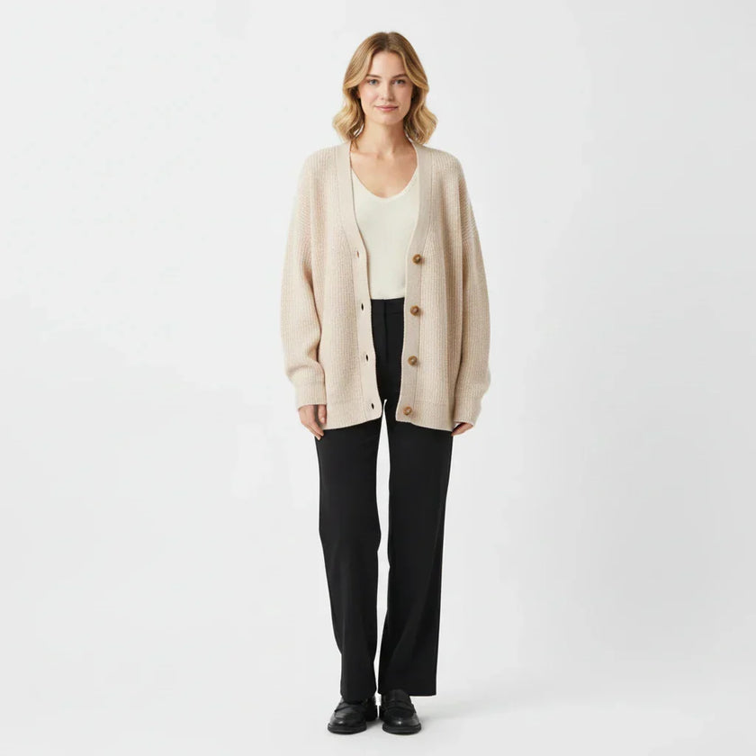 Saga | Women's Oversized Ribbed Knit Button-Front Cardigan