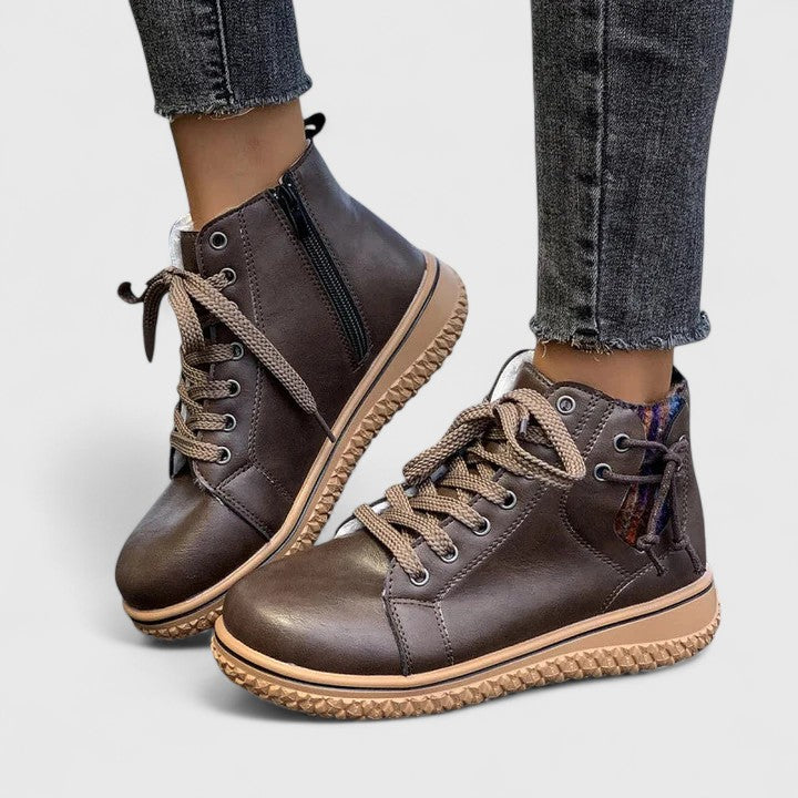 Orthopedic Lace-Up Boots Non-Slip Lined Winter Boots for Women | Nyrah