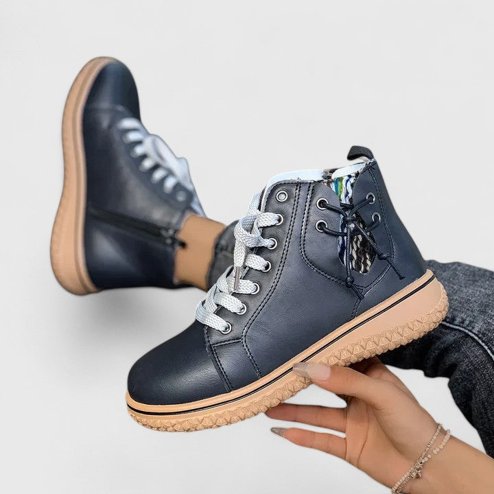 Orthopedic Lace-Up Boots Non-Slip Lined Winter Boots for Women | Nyrah