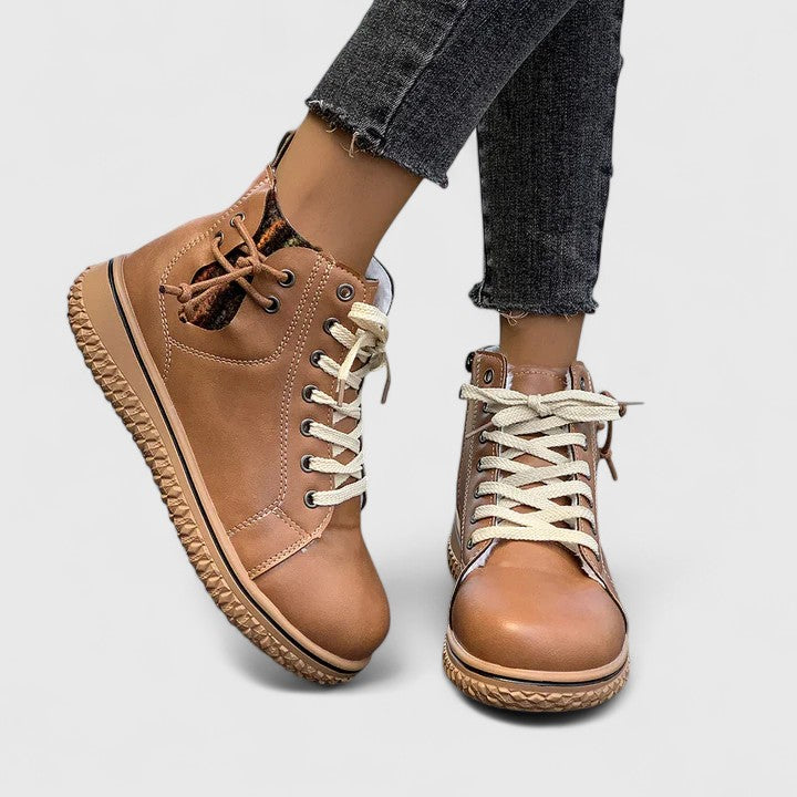 Orthopedic Lace-Up Boots Non-Slip Lined Winter Boots for Women | Nyrah