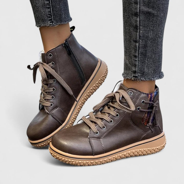 Orthopedic Lace-Up Boots Non-Slip Lined Winter Boots for Women | Nyrah