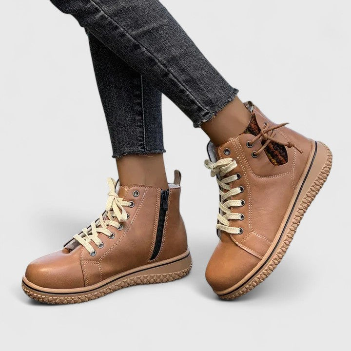 Orthopedic Lace-Up Boots Non-Slip Lined Winter Boots for Women | Nyrah