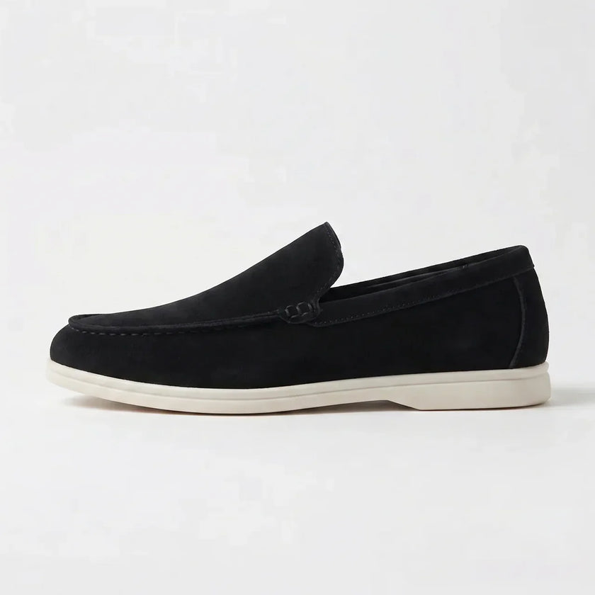 FJØRNA men's classic summer slip-on loafers in neutral fabric, showcasing comfortable slip-on design and casual style.