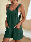 FJØRNA linen summer romper for women with pockets, ideal for beachwear and casual summer outings.