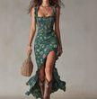 FJØRNA ruffle maxi dress featuring a flowing silhouette and casual style, perfect for warm-weather outings.