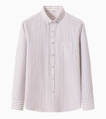 Men's cotton striped classic button-up shirt by FJØRNA, featuring a stylish pattern and tailored fit.