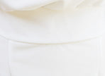 White FJØRNA bat sleeve waist-cinching dress featuring elegant temperament and fashionable design, perfect for stylish occasions.