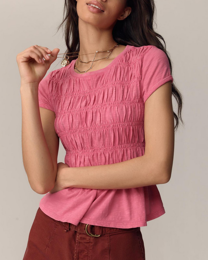 FJØRNA women's linen ruched ruffle top, casual sleeveless blouse with gathered details and ruffle accents, light and breathable fabric