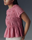 FJØRNA women’s linen ruched ruffle top, casual sleeveless style with gathered fabric and ruffled details, light and breathable for summer.