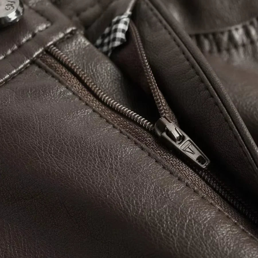 Wide-Leg Leather-Look Trousers High-Waisted with Button Fly for Women | Imogen