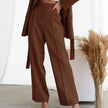 FJØRNA women's lightweight summer trousers with high waist and wide-leg pleated design, perfect for casual and stylish summer wear.
