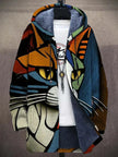 Rhys | Women's Men's Relaxed-Fit Hooded Jacket with Artistic Print and Pockets for Layering