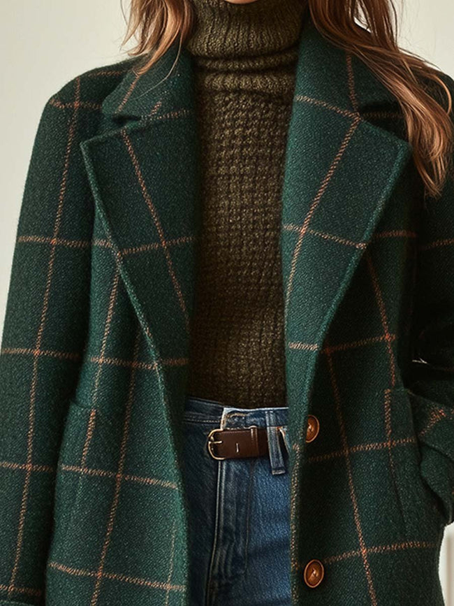 Eleanor | Plaid Tweed Coat for Women