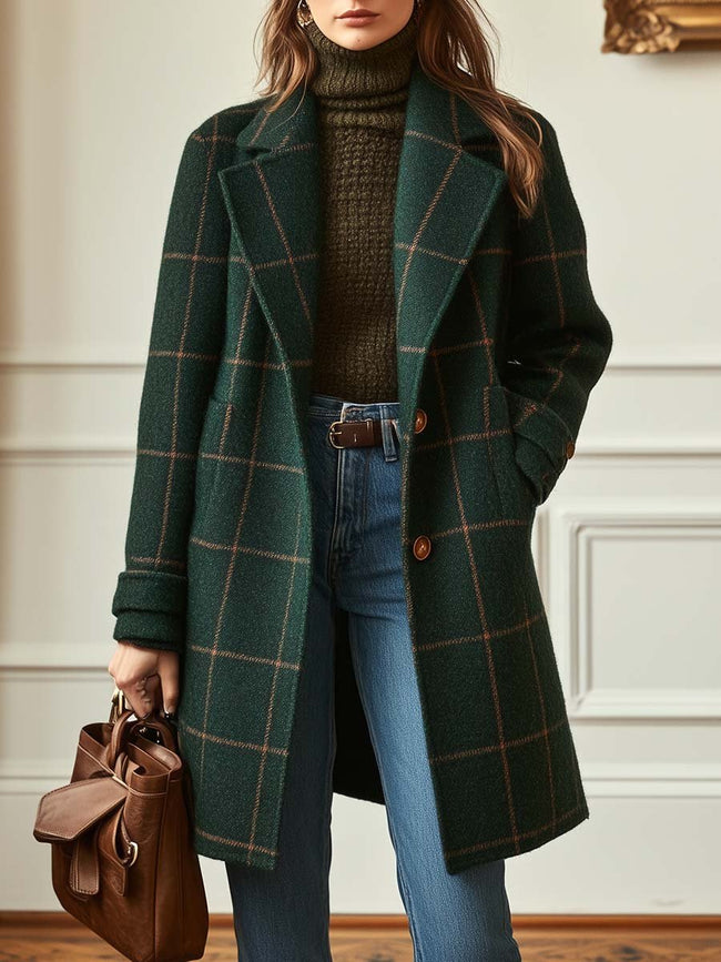 Eleanor | Plaid Tweed Coat for Women