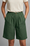 Lightweight women’s summer shorts by FJØRNA with elastic waist, relaxed fit, breathable fabric, and practical pockets.