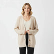 Saga | Women's Oversized Ribbed Knit Button-Front Cardigan