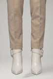 Freya | Women's Leather Ankle Buckle Zip Pointed Toe Boots with Block-Heel