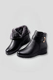 Freya | Women's Leather Ankle Zip Buckle Sole Boots with Comfortable Casual