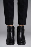 Freya | Women's Leather Ankle Zip Buckle Sole Boots with Comfortable Casual